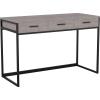 imageMartha Stewart Ollie Home Office Desk with 3 Drawers in Walnut Wood Grain with Polished Brass HardwareGray TopOil Rubbed Bronze Frame