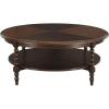imageMartha Stewart Philippe Round Coffee Table for Living Room Lily Pond Collection Coastal Coffee Table with Shelving for Storage Cottage Inspired Living Room Table 42quot Wide Brown