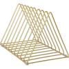 imageMartha Stewart Ryder Gold Mesh Metal 9 Slot Triangle Magazine File Holder Desktop Organizer Sorter