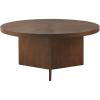 imageMartha Stewart Sadie Round Wood Coffee Table with Starburst Pattern Top Simple Pedestal Stand Circular Contemporary Modern Accent Furniture for Living Room Decor 36quot Dia x 165quot H BrownSadie