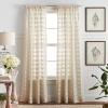 imageMartha Stewart Sandy Sheer Rod Pocket Window Curtain Panel Pair 95quot WhiteIvory