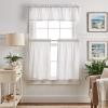 imageMartha Stewart Ticking Stripe 3Piece Window Curtain Valance and Tiers Set White IndigoWhite Grey