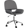 imageMartha Stewart Tyla Armless Swivel Task Chair for Home Office in Gray Faux Leather with Polished Nickel FrameGray Faux LeatherPolished Nickel