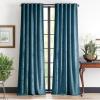 imageMartha Stewart Velvet Curtains Room Darkening Wave Embossed Rod PocketBack Tab Window Curtain Panel Pair 84quot BlueBlue