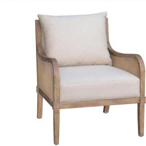 imageMARTHA STEWART Morgan Accent Chair for Living Room Lily Pond Collection Solid Wood Frame Upholstered Seat Removable Backrest Cottage Accent Armchair Coastal Furniture Decor 28quotW Reclaimed NaturalReclaimed Natural