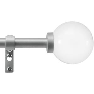 imageMartha Stewart Beaufort Curtain Rod for Windows 66 to 120 inches Adjustable Length 75 inch Diameter Metal Curtain Rod with Round Finials 66  120 Brushed BrassNickel