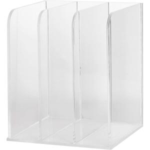 imageMartha Stewart Brody File Desktop Organizer 3 Section Desktop File Document Sorter Organizer File Organizer for Binders Folders Files 85quot W x 65quot D Clear