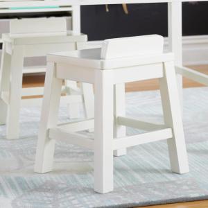 imageMartha Stewart Crafting 2Piece Kids Stool Set  Creamy White Wooden Chairs with 15Inch Seat Height ampamp AntiTip Feature for Kids 3 ampamp UpLinen White