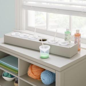 imageMartha Stewart Crafting Kids Tray with Paint Cups  Gray EasytoClean Set with 6 SpillProof CupsGray