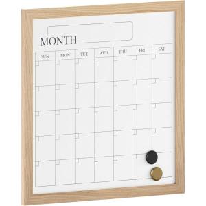 imageMartha Stewart Everette Magnetic Monthly Calendar Dry Erase Board with Included Dry Erase Marker and 2 Magnets 18quot x 18quot Light Natural Woodgrain FrameLight Natural Woodgrain