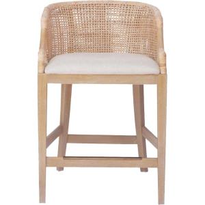 imageMartha Stewart Farmhouse Counter Height Bar Stools Handcrafted Rattan Counter Height Stools Kickplate Footrest for Kitchen Island Upholstered Dining Room Chairs Furniture Home Bar  Natural PlayaNatural Whitewash