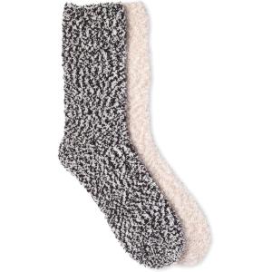 imageMartha Stewart Fuzzy Socks For Women  2 Pairs  Warm And Cozy For Winter Stocking StufferBlackSilver Grey