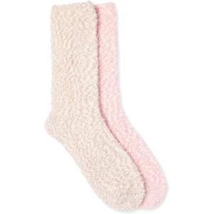 imageMartha Stewart Fuzzy Socks For Women  2 Pairs  Warm And Cozy For Winter Stocking StufferPinkSilver