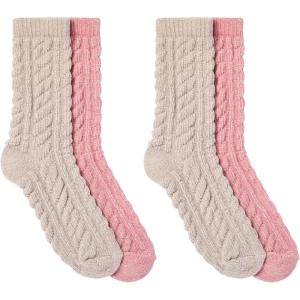 imageMartha Stewart Fuzzy Socks For Women Warm And Cozy For Winter Perfect For Home CableGreyPink