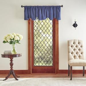 imageMartha Stewart Lucca Velvet Lined Scallop Window Curtain 50quot W x 18quot L Valance Loden GreenNavy