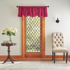 imageMartha Stewart Lucca Velvet Lined Scallop Window Curtain 50quot W x 18quot L Valance Loden GreenPomegranate