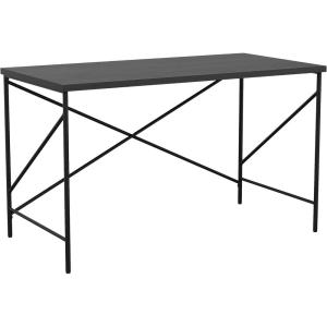 imageMartha Stewart Maddox Home Office Parsons Desk in Black Wood Grain with Oil Rubbed Bronze Metal XFrame