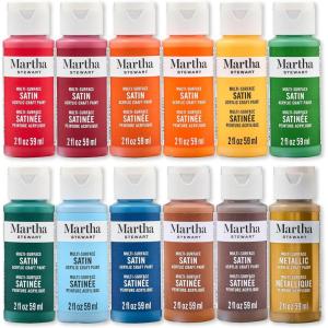 imageMartha Stewart MultiSurface Satin 12 pc Paint Set Hushed HuesAutumn Harvest