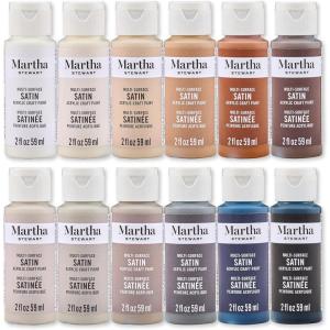 imageMartha Stewart MultiSurface Satin 12 pc Paint Set Hushed HuesElevated Neutrals