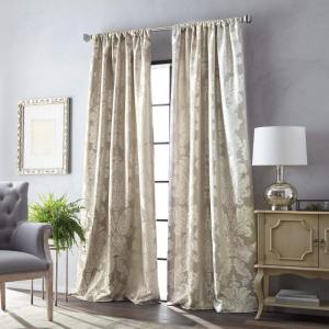 imageMartha Stewart Palermo Room Darkening Lined Rod Pocket Single Curtain Panel 95quot ChampagneChampagne