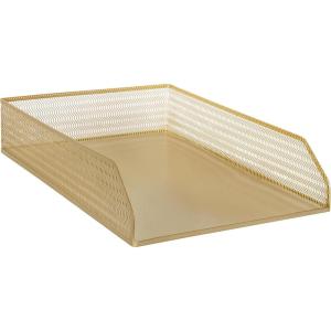 imageMartha Stewart Ryder 2 Pack Gold Mesh Metal Paper Letter Inbox Tray Desktop Organizer