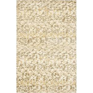 imageMartha Stewart x SAFAVIEH Area Rug Collection  8 x 10 Bard Red HandKnotted Silk ampamp Wool Ideal for Living Room Bedroom Office Dining Space MSR8641BWheat Beige