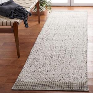 imageMartha Stewart x SAFAVIEH Area Rug Collection  8 x 10 Grey ampamp Ivory Handmade Wool Ideal for Living Room Bedroom Office Dining Space MSR9604GGreyIvory