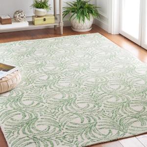 imageMartha Stewart x SAFAVIEH Area Rug Collection  8 x 10 Ivory ampamp Grey Handmade Wool Ideal for Living Room Bedroom Office Dining Space MSR3528FIvoryGreen