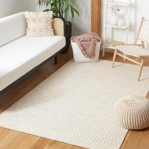 imageMartha Stewart x SAFAVIEH Area Rug Collection  8 x 10 Ivory ampamp Grey Handmade Wool Ideal for Living Room Bedroom Office Dining Space MSR9603AIvoryGrey