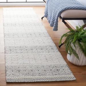 imageMartha Stewart x SAFAVIEH Area Rug Collection  8 x 10 Ivory ampamp Grey Handmade Wool Ideal for Living Room Bedroom Office Dining Space MSR9606AIvoryGrey