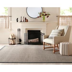 imageMartha Stewart x SAFAVIEH Area Rug Collection  8 x 10 Natural ampamp Dark Grey Sisal Ideal for Living Room Bedroom Dining Space MSR9441ANaturalDark Grey