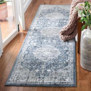 imageMartha Stewart x SAFAVIEH Area Rug Collection  8 x 10 Navy ampamp Ivory NonShedding ampamp Easy Cleaning Ideal for Living Room Bedroom Office Dining Space MSR858NNavyIvory