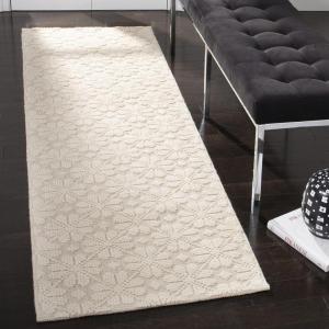imageMartha Stewart x SAFAVIEH Area Rug Collection  9 x 12 Ivory ampamp Grey Handmade Wool Ideal for Living Room Bedroom Office Dining Space MSR3503FIvory
