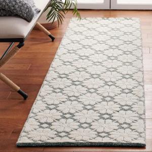 imageMartha Stewart x SAFAVIEH Area Rug Collection  9 x 12 Ivory ampamp Grey Handmade Wool Ideal for Living Room Bedroom Office Dining Space MSR3503FIvoryGreen