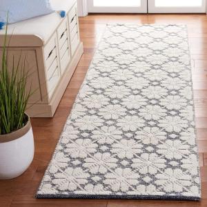 imageMartha Stewart x SAFAVIEH Area Rug Collection  9 x 12 Ivory ampamp Grey Handmade Wool Ideal for Living Room Bedroom Office Dining Space MSR3503FIvoryNavy