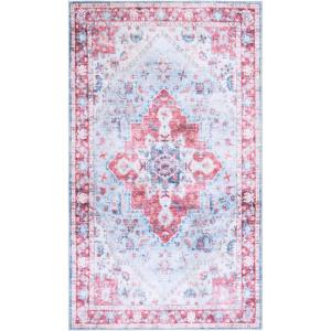 imageMartha Stewart x SAFAVIEH Machine Washable Area Rug Collection  5 x 8 Red ampamp Blue Slip Resistant ampamp Easy Cleaning Ideal for Ideal for Living Room Bedroom Dining Space MSRW148MRedBlue