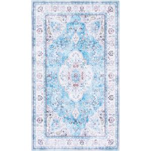 imageMartha Stewart x SAFAVIEH Machine Washable Area Rug Collection  5 x 8 Turquoise ampamp Beige Slip Resistant ampamp Easy Cleaning Ideal for Ideal for Living Room Bedroom Dining Space MSRW136KTurquoiseBeige