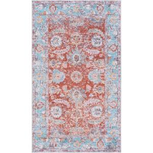 imageMartha Stewart x SAFAVIEH Machine Washable Area Rug Collection  5 x 8 Turquoise ampamp Rust Slip Resistant ampamp Easy Cleaning Ideal for Ideal for Living Room Bedroom Dining Space MSRW108KTurquoiseRust