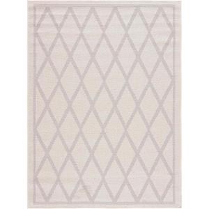imageMartha Stewart x SAFAVIEH Outdoor Area Rug Collection  8 x 10 Ivory ampamp Light Grey Weather Resistant ampamp Washable Ideal for Patio Backyard Mudroom Deck Dining Space MSRO805AIvoryLight Grey