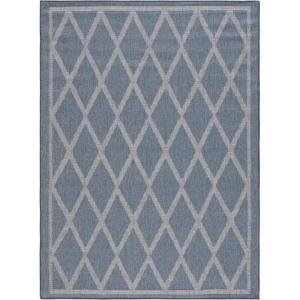 imageMartha Stewart x SAFAVIEH Outdoor Area Rug Collection  8 x 10 Ivory ampamp Light Grey Weather Resistant ampamp Washable Ideal for Patio Backyard Mudroom Deck Dining Space MSRO805ALight Blue  Ivory
