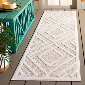 imageMartha Stewart x SAFAVIEH Outdoor Area Rug Collection  8 x 10 Light Beige ampamp Brown Weather Resistant ampamp Washable Ideal for Patio Backyard Mudroom Deck Dining Space MSRO218BLight BeigeBrown