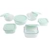 imageMARTHA STEWART 12 Piece Storage Borosilicate Glass Container Set w Snap Martha Blue Lids