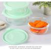 imageMARTHA STEWART 12 Piece Storage Borosilicate Glass Container Set w Snap Martha Blue Lids