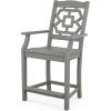 imageMARTHA STEWART Chinoiserie 3Piece Farmhouse Counter Bistro Set in MahoganySlate Grey