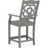 imageMARTHA STEWART Chinoiserie 3Piece Farmhouse Counter Bistro Set in MahoganySlate Grey