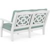 imageMARTHA STEWART by POLYWOOD Chinoiserie 4Piece Deep Seating Set with Loveseat in WhiteSky BlueWhite  Glacier Spa