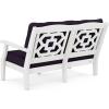 imageMARTHA STEWART by POLYWOOD Chinoiserie 4Piece Deep Seating Set with Loveseat in WhiteSky BlueWhite  Navy Linen