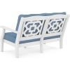 imageMARTHA STEWART by POLYWOOD Chinoiserie 4Piece Deep Seating Set with Loveseat in WhiteSky BlueWhite  Sky Blue