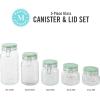 imageMartha Stewart 5 Piece Glass Canister Set WGreeen Lids