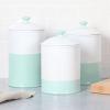 imageMartha Stewart 6 Piece Stoneware TwoTone Canister Set  Martha Blue